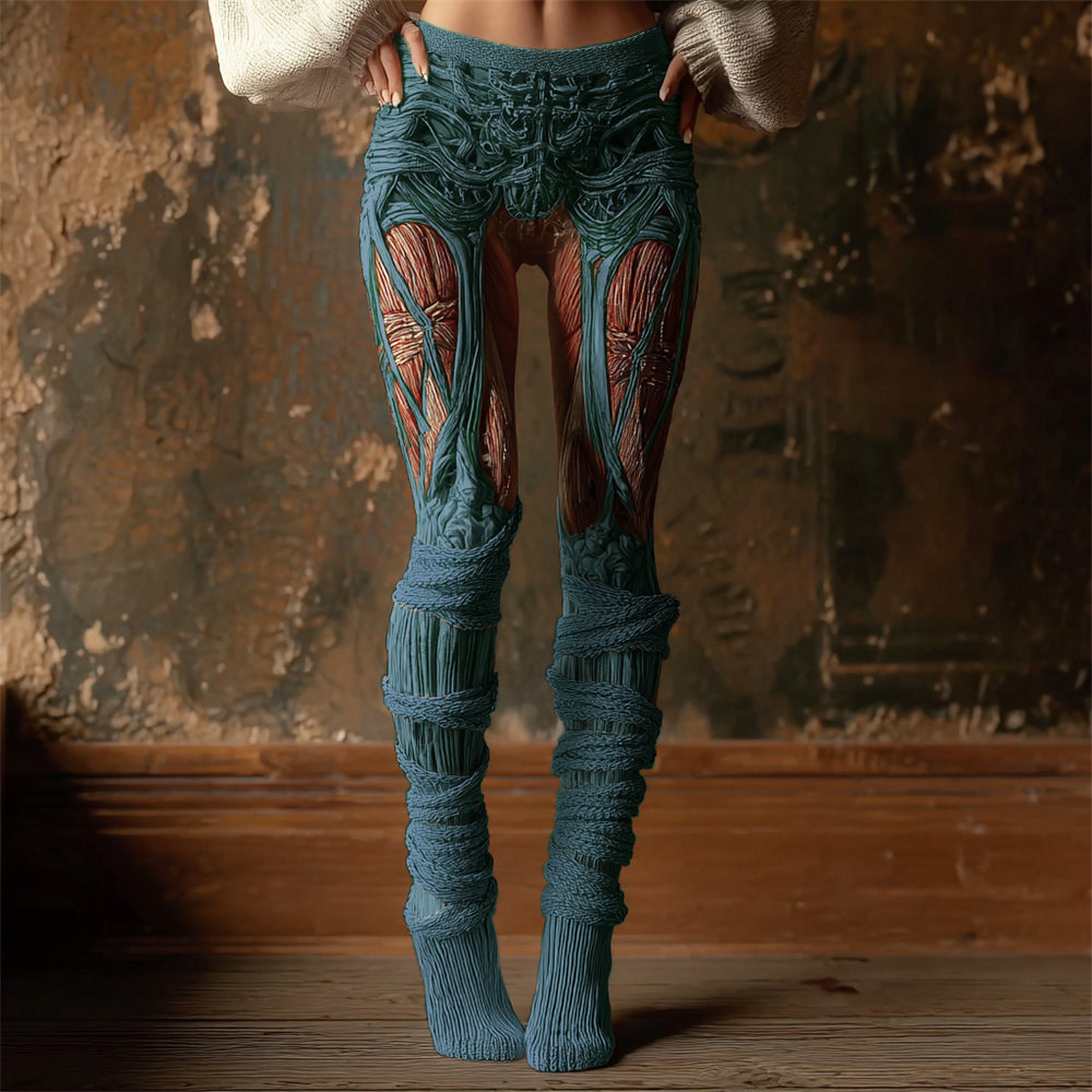 Halloween Muscle Anatomy Art Women's Knit Leggings