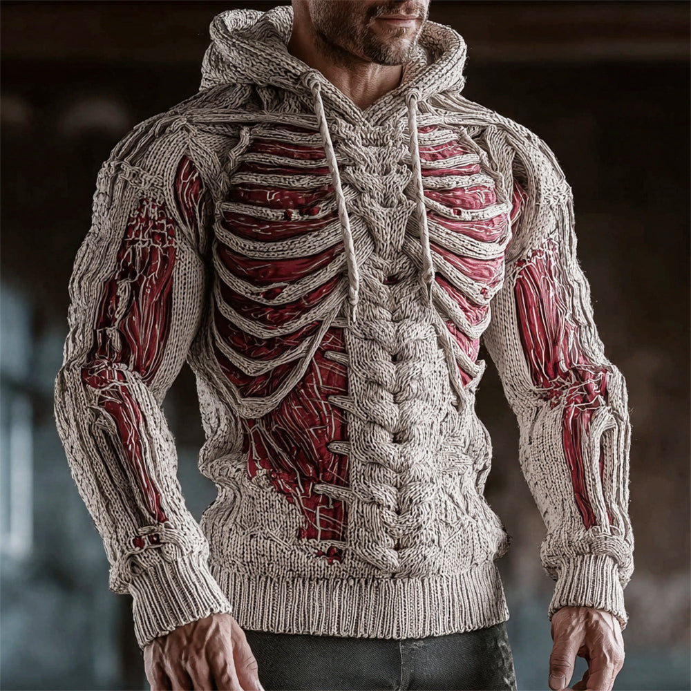 Halloween Horror Muscle Anatomy Art Men's Knit Hoodie