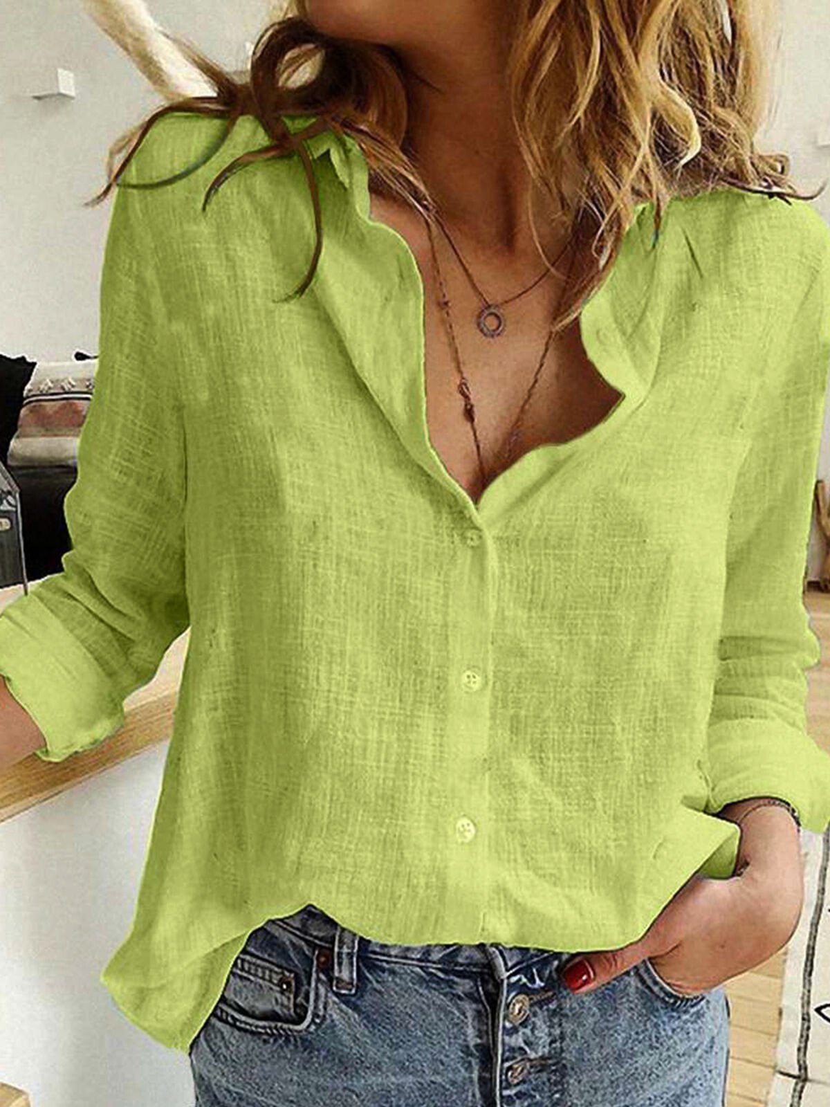 Airrys™ Women's Pure Color Casual Shirt