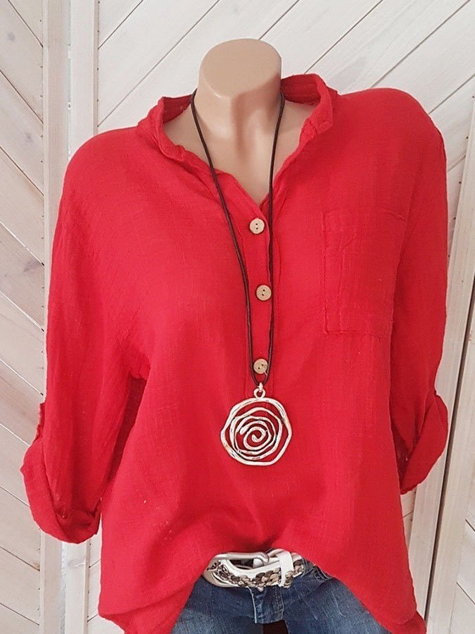 Airrys™ Casual Solid Color Cotton And Linen Tops