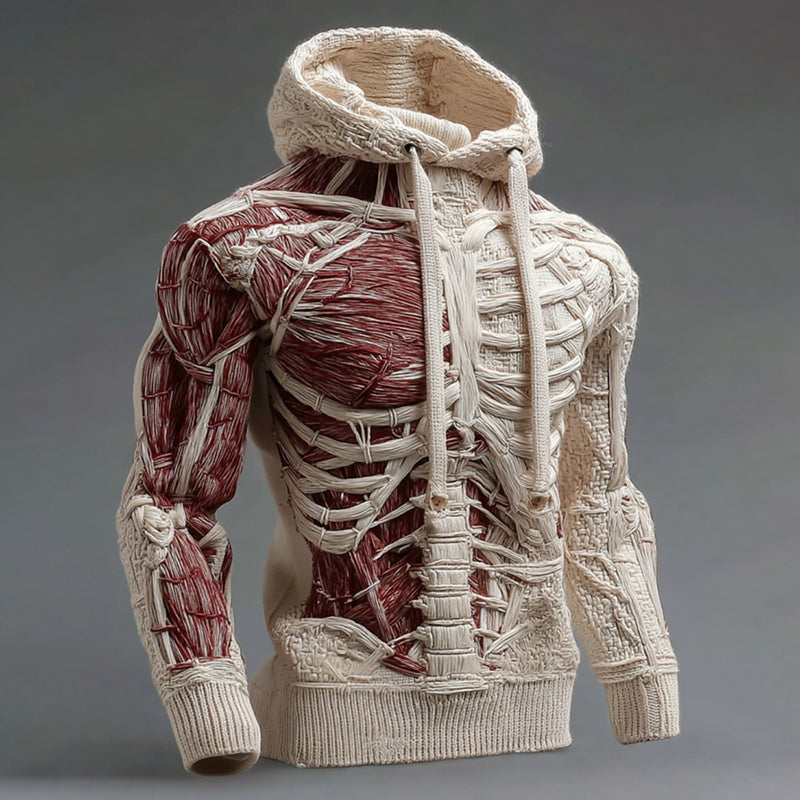 Men's Halloween Anatomy Art Hooded Sweater