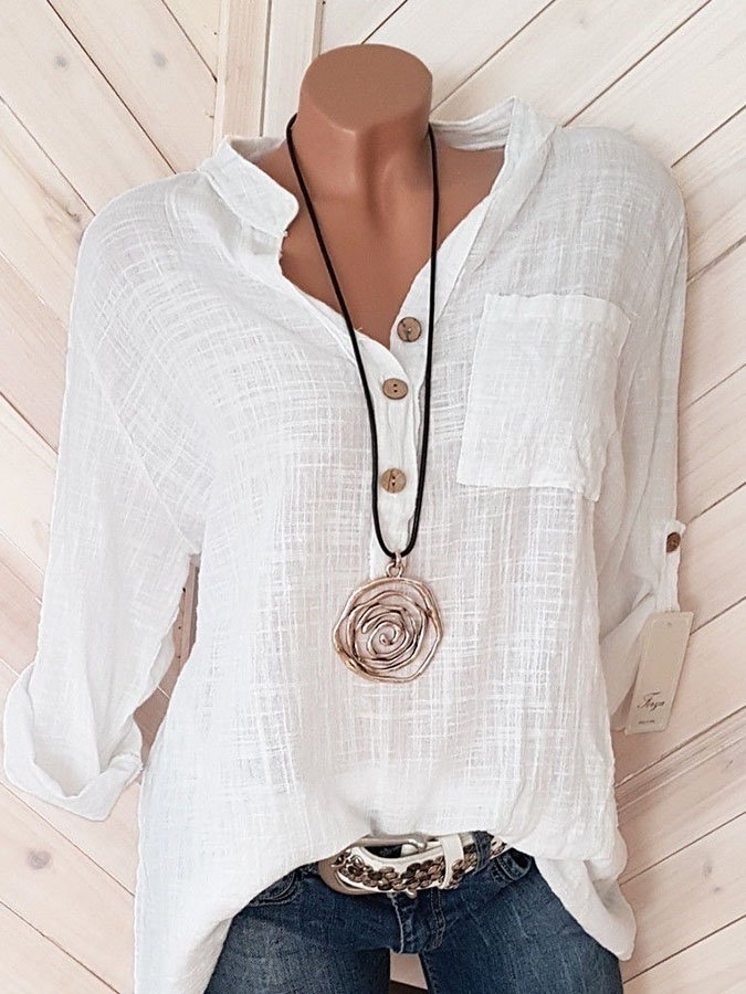 Airrys™ Casual Solid Color Cotton And Linen Tops