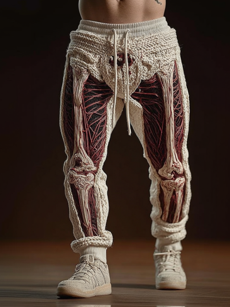 Men's Vintage Halloween Muscle Texture Art Sweatpants