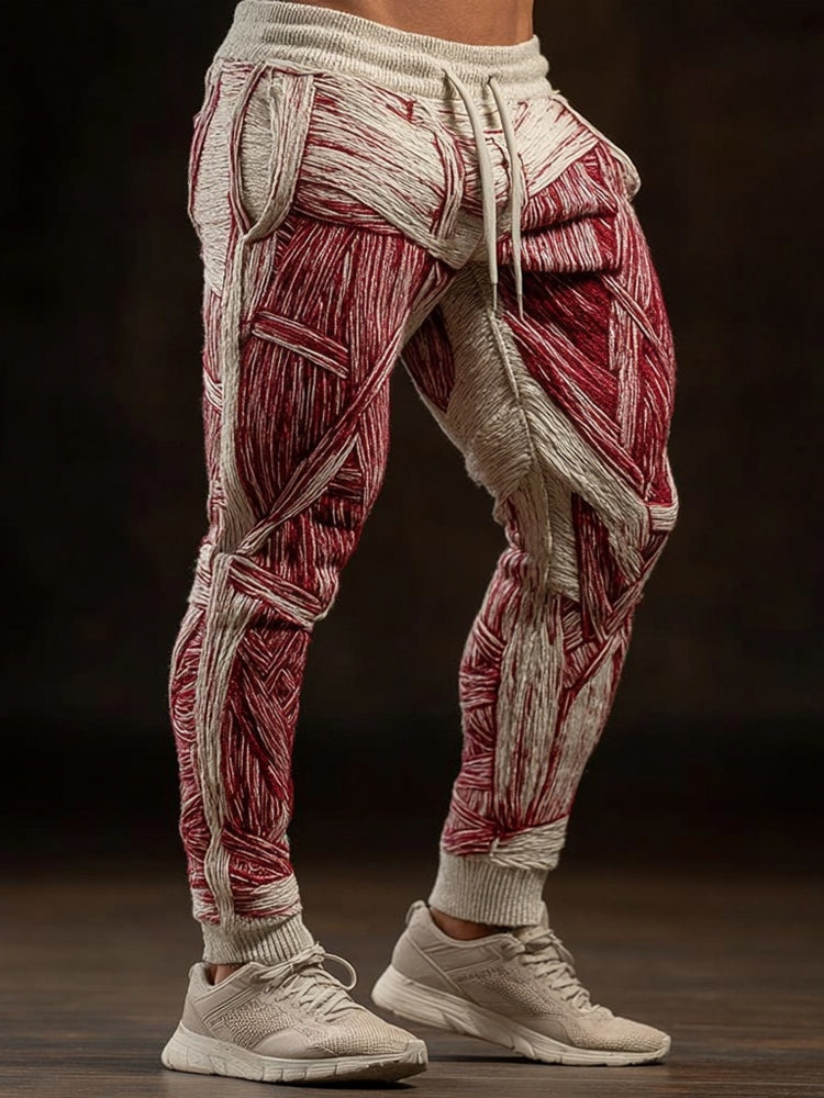 Men's Muscle Texture Anatomy Art Cozy Knit Sweatpants