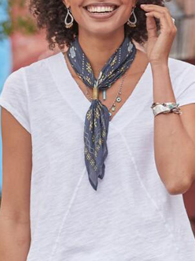 Airrys™ Solid Color V-Neck Cotton And Linen T-Shirt