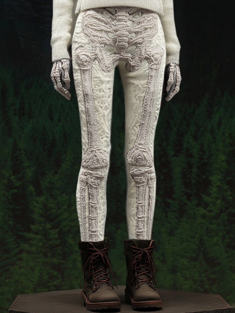 Women's Vintage Skeleton Gradient Art Cozy Leggings