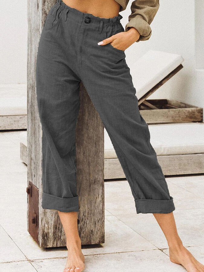 Airrys™ Women's Cotton Linen Loose High Waist Casual Trousers
