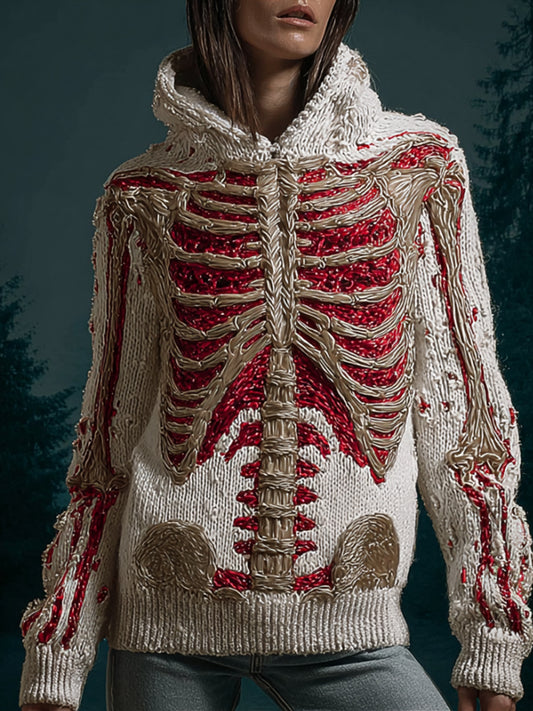 Halloween Bloody Anatomy Art Hooded Sweater