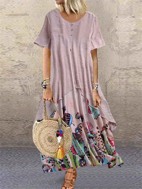 Airrys™ Buttons Up Print Maxi Dress