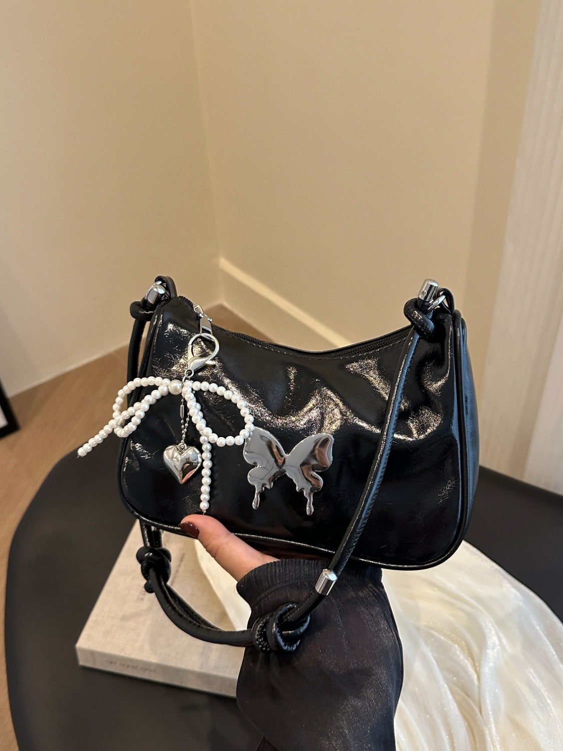 Butterfly PU Leather Shoulder Bag