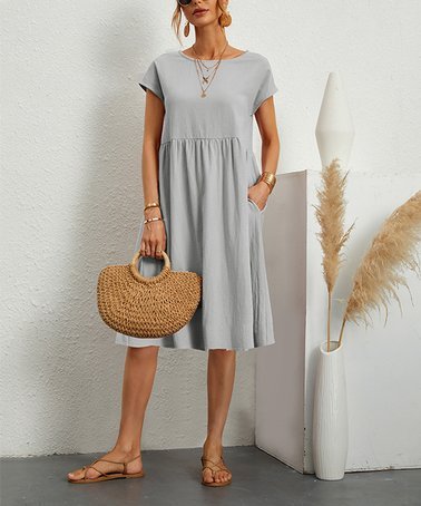 Airrys™ Women'S Short Sleeve Cotton And Linen Dress