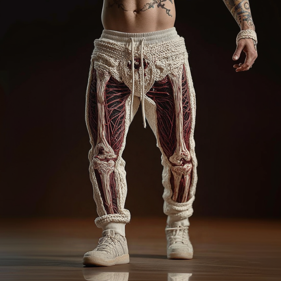 Men's Vintage Halloween Muscle Texture Art Sweatpants