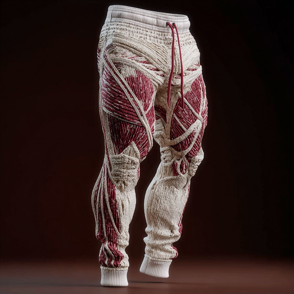 Men's Vintage Muscle Anatomy Art Cozy Knit Sweatpants