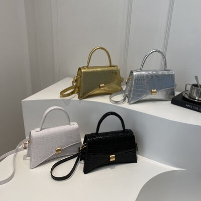Solid Color PU Leather Handbag
