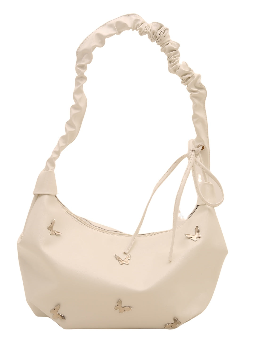 Butterfly Ruched Strap Shoulder Bag