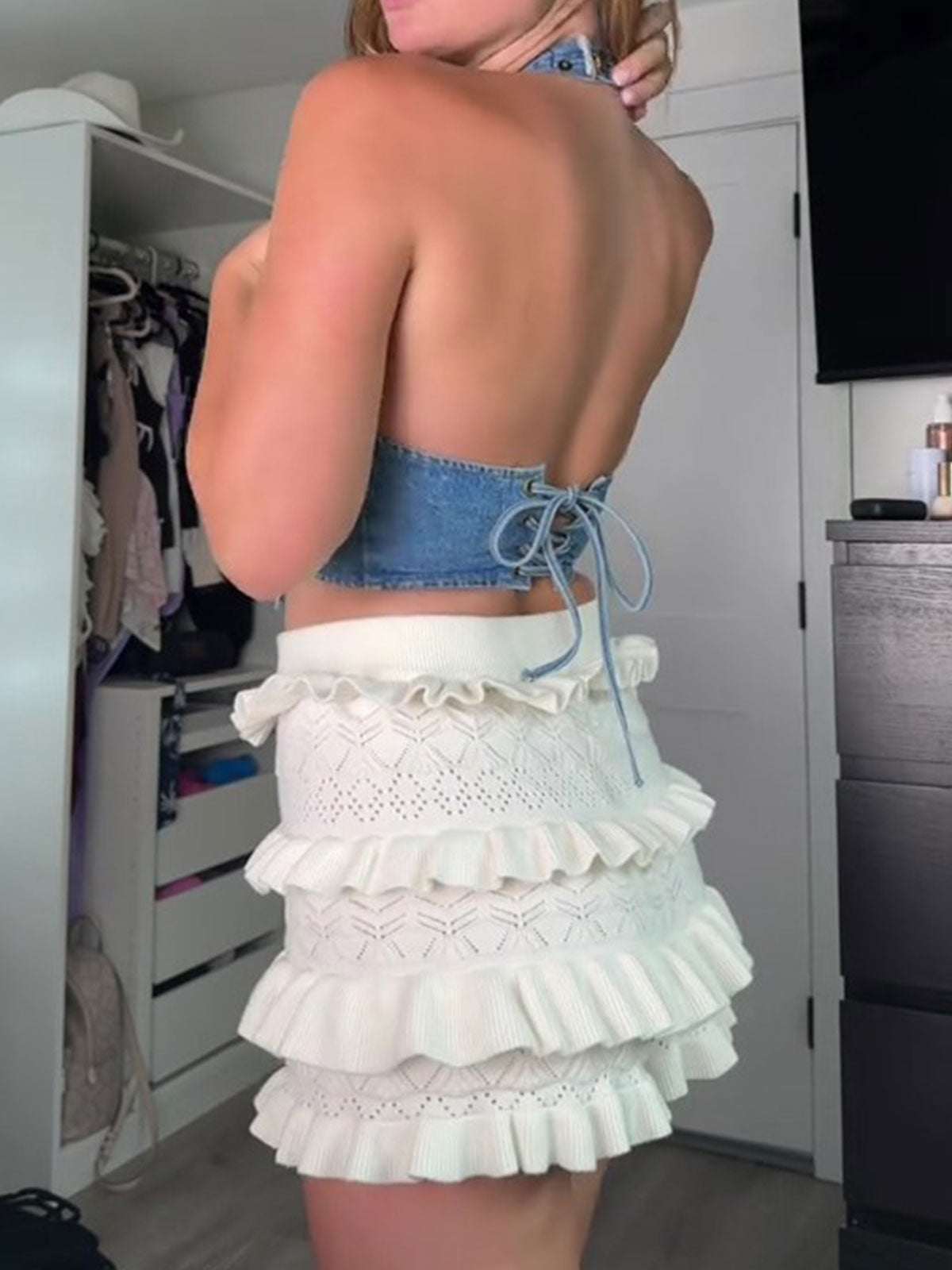 Denim Top Corset