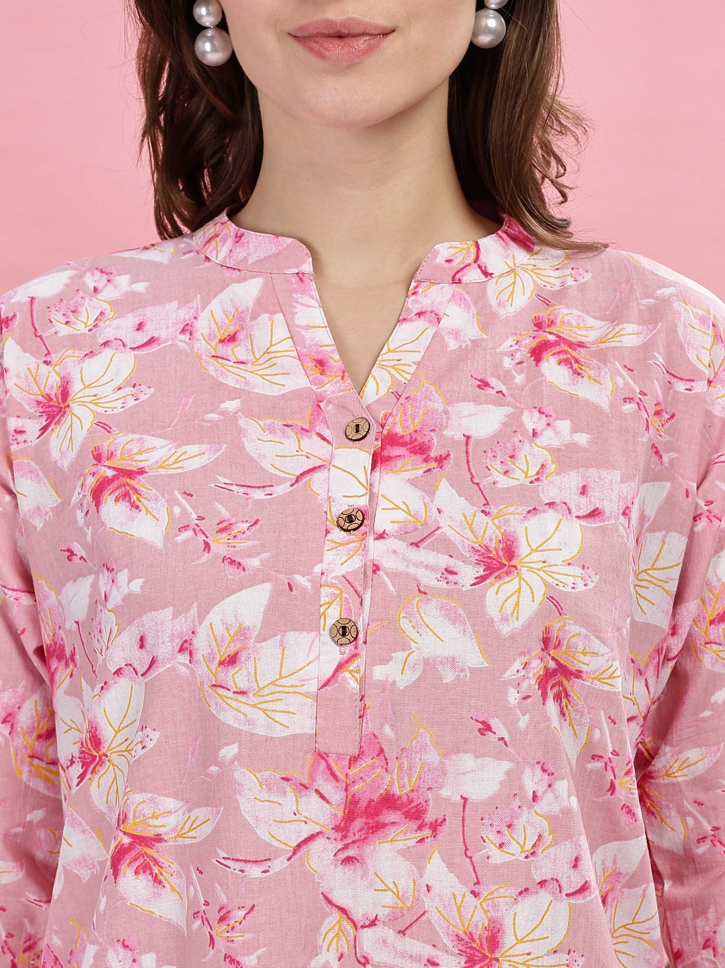 Soft Pink Cotton Pyjama Set for Women Comfortable Sleepwear