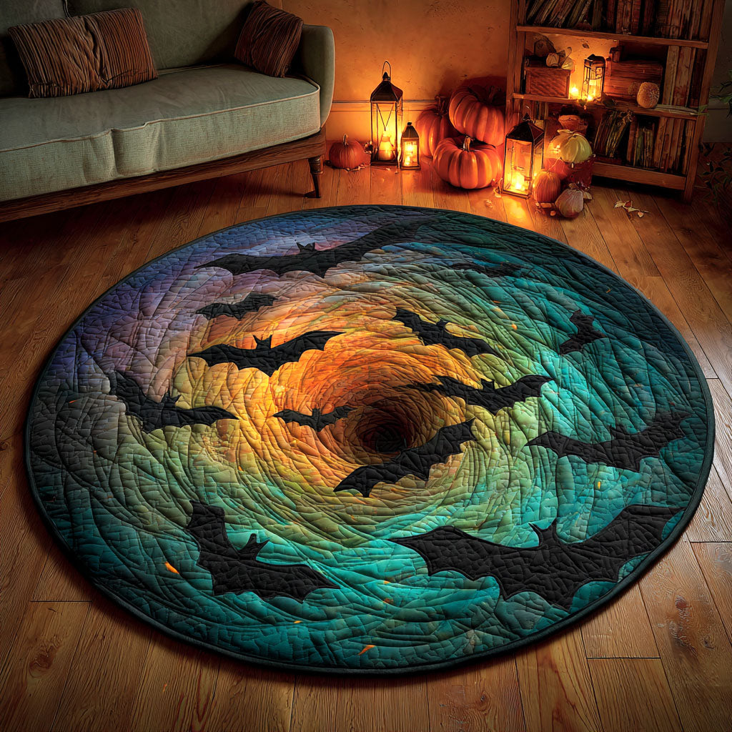 Bat Swirl Quilted Round Mat NCU0TV343