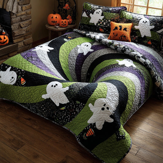 Ghostly Vortex 3-Piece Quilted Bedding Set NCU0DV7570