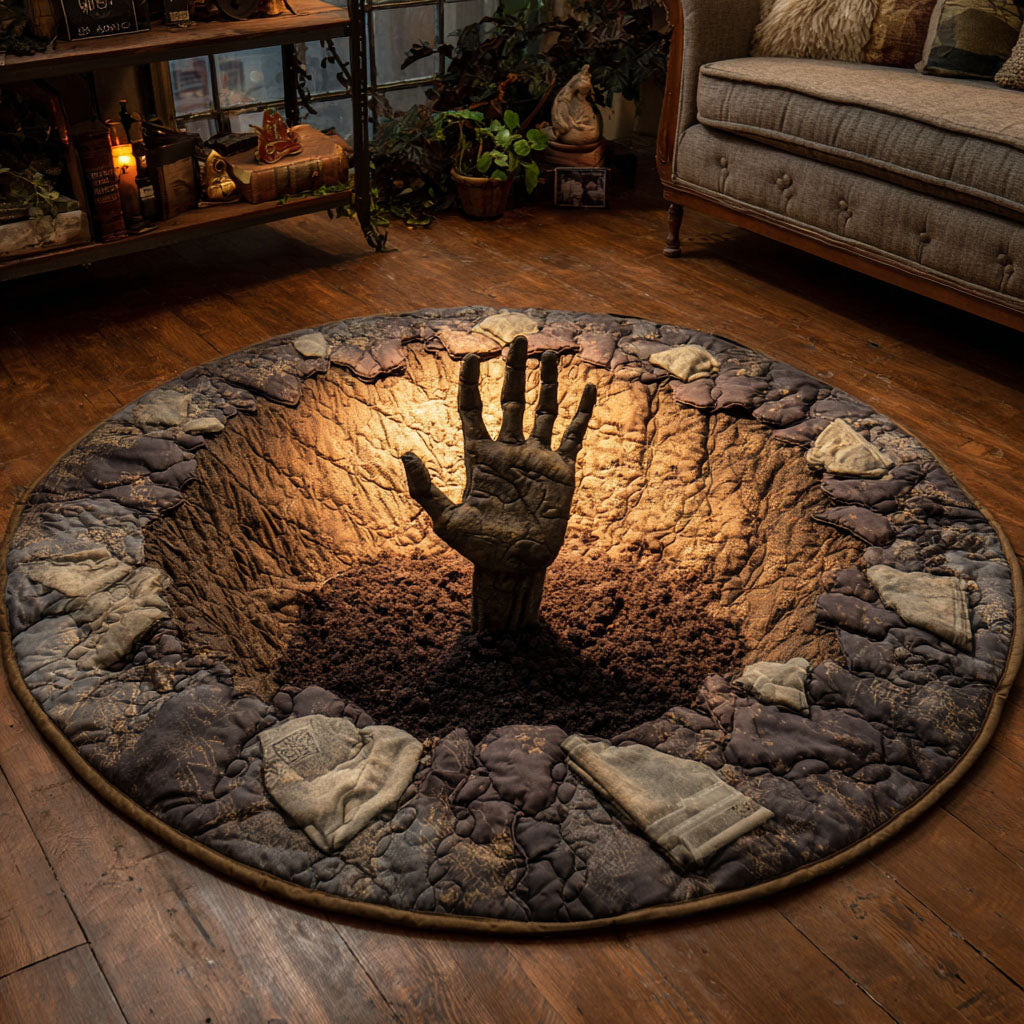 Grave Hand Quilted Round Mat NCU0TV451