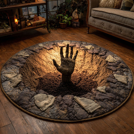 Grave Hand Quilted Round Mat NCU0TV451