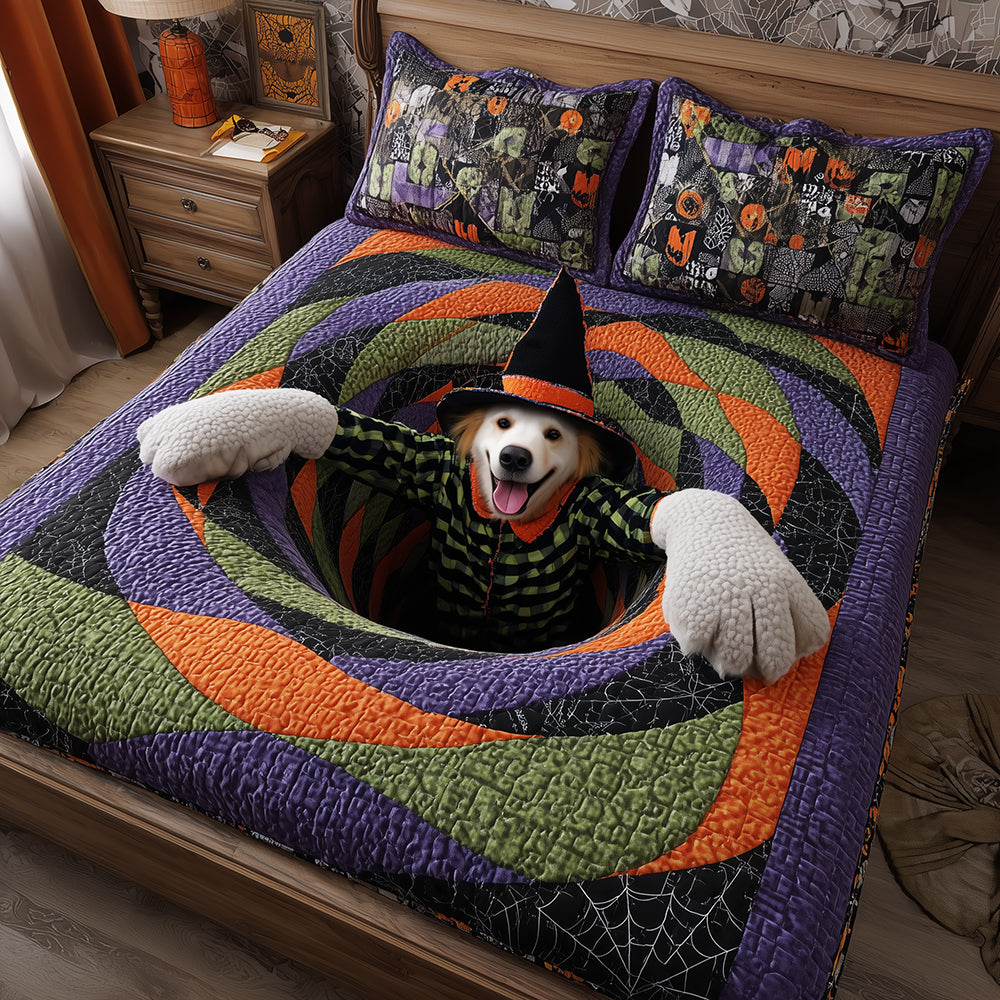 Halloween Pup Retriever Quilted Bedding Set NCU0TH3267