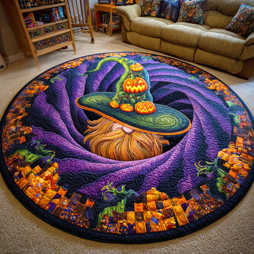 Haunted Gnome Quilted Round Mat NCU0TD488