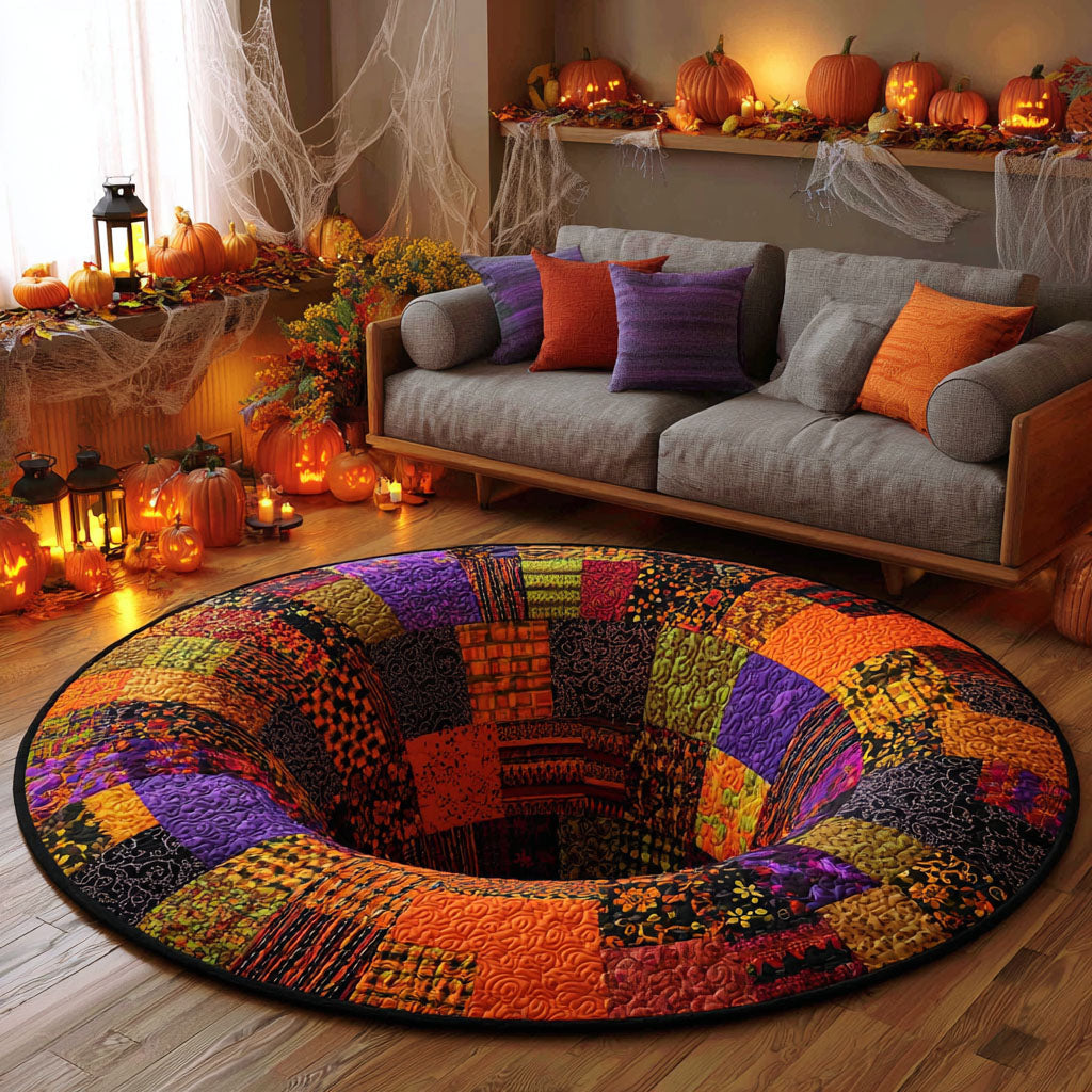 Haunted Patch Quilted Round Mat NCU0TV340