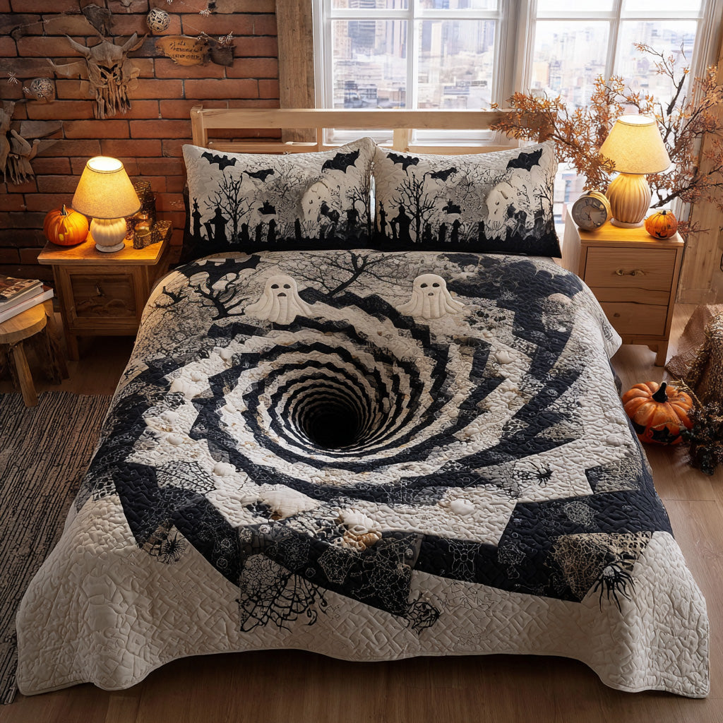 Haunted Spiral 3-Piece Quilted Bedding Set NCU0DV7567