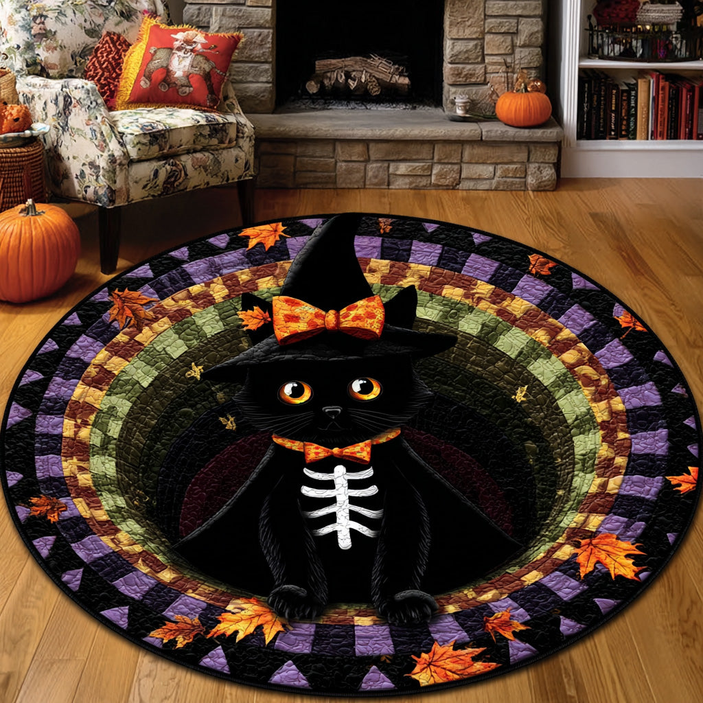 Haunted Whiskers Quilted Round Mat NCU0VL2885