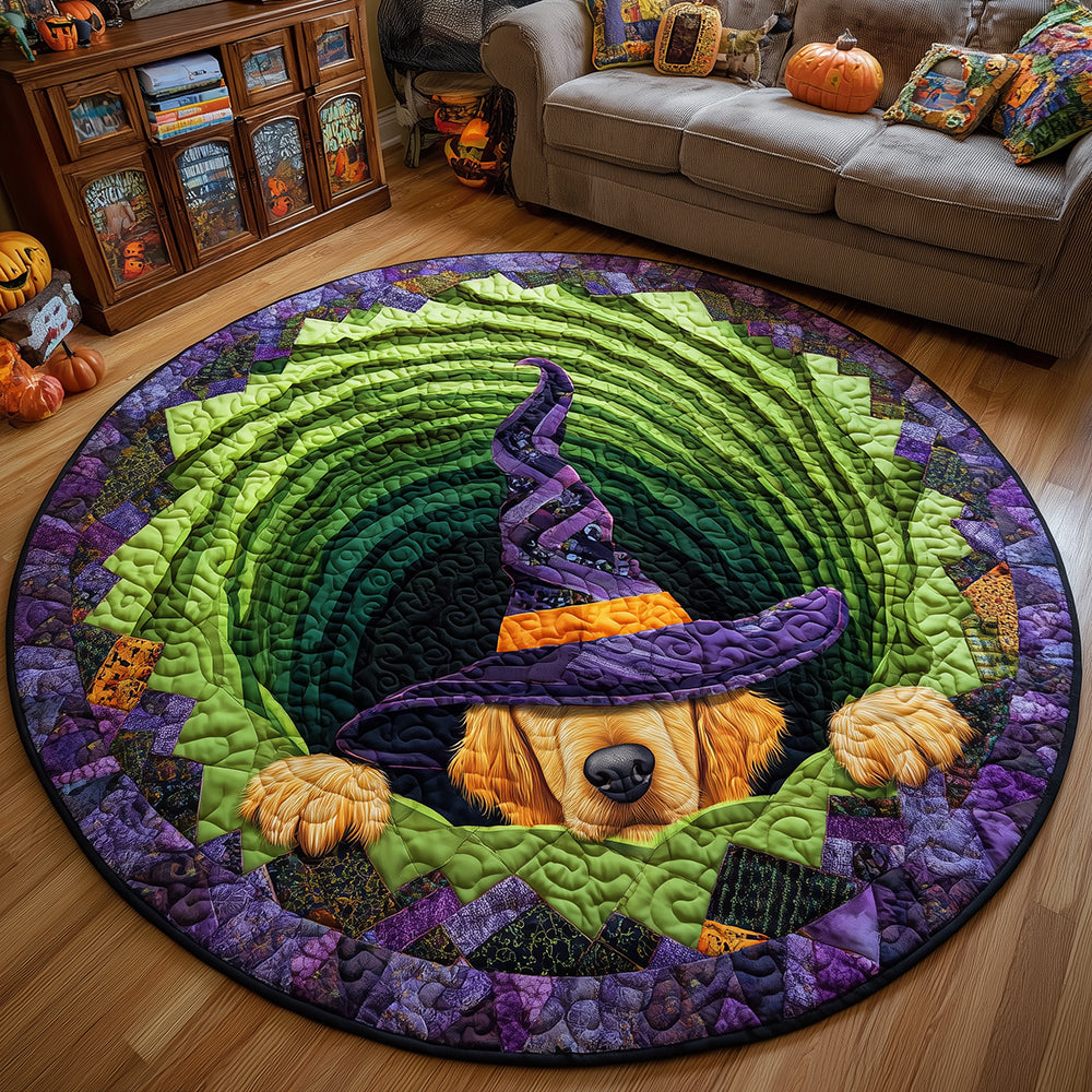 Magic Golden Retriever Quilted Round Mat NCU0TH3255