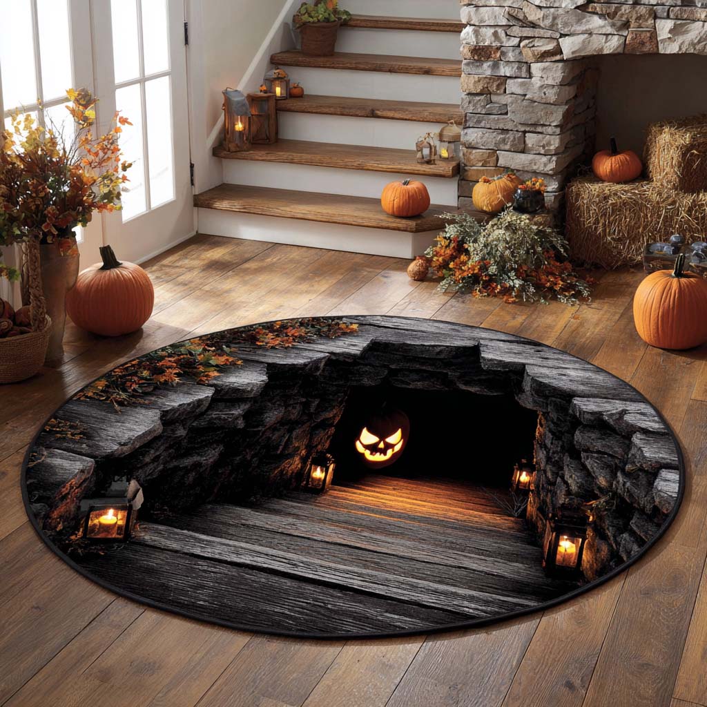 Pumpkin Passage Quilted Round Mat NCU0XD776