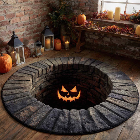 Pumpkin Well Quilted Round Mat NCU0XD778