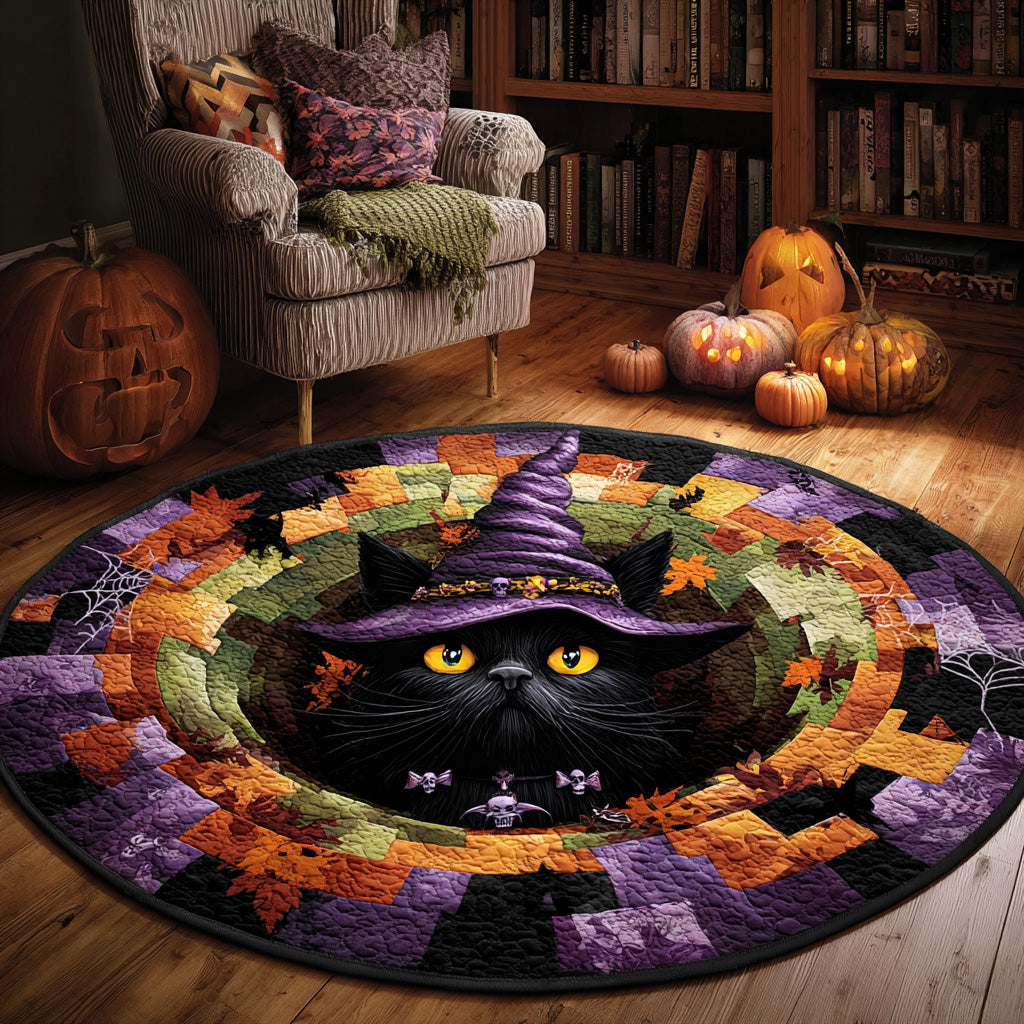 Shadow Whiskers Quilted Round Mat NCU0VL2886