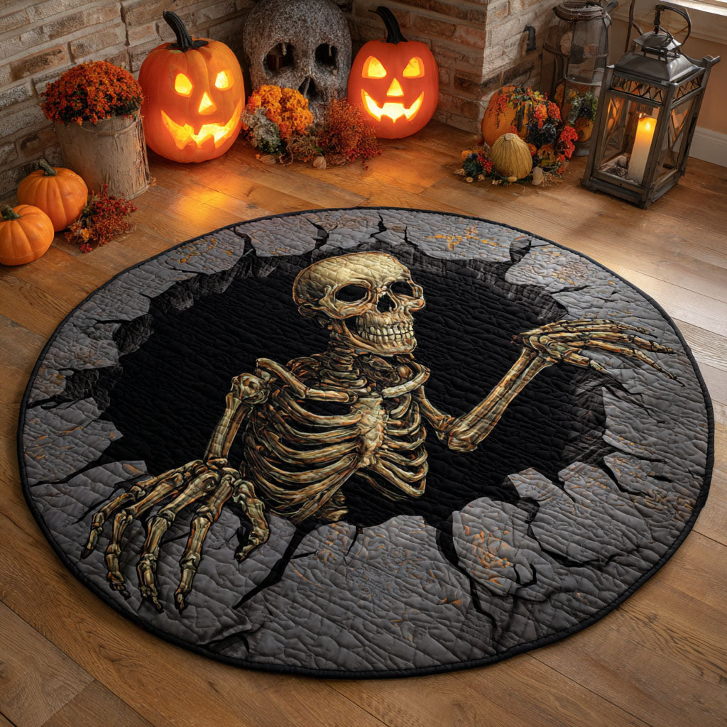 Skeletal Clutch Quilted Round Mat NCU0TV441