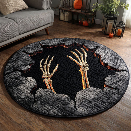 Skeleton Hands Quilted Round Mat NCU0TV445