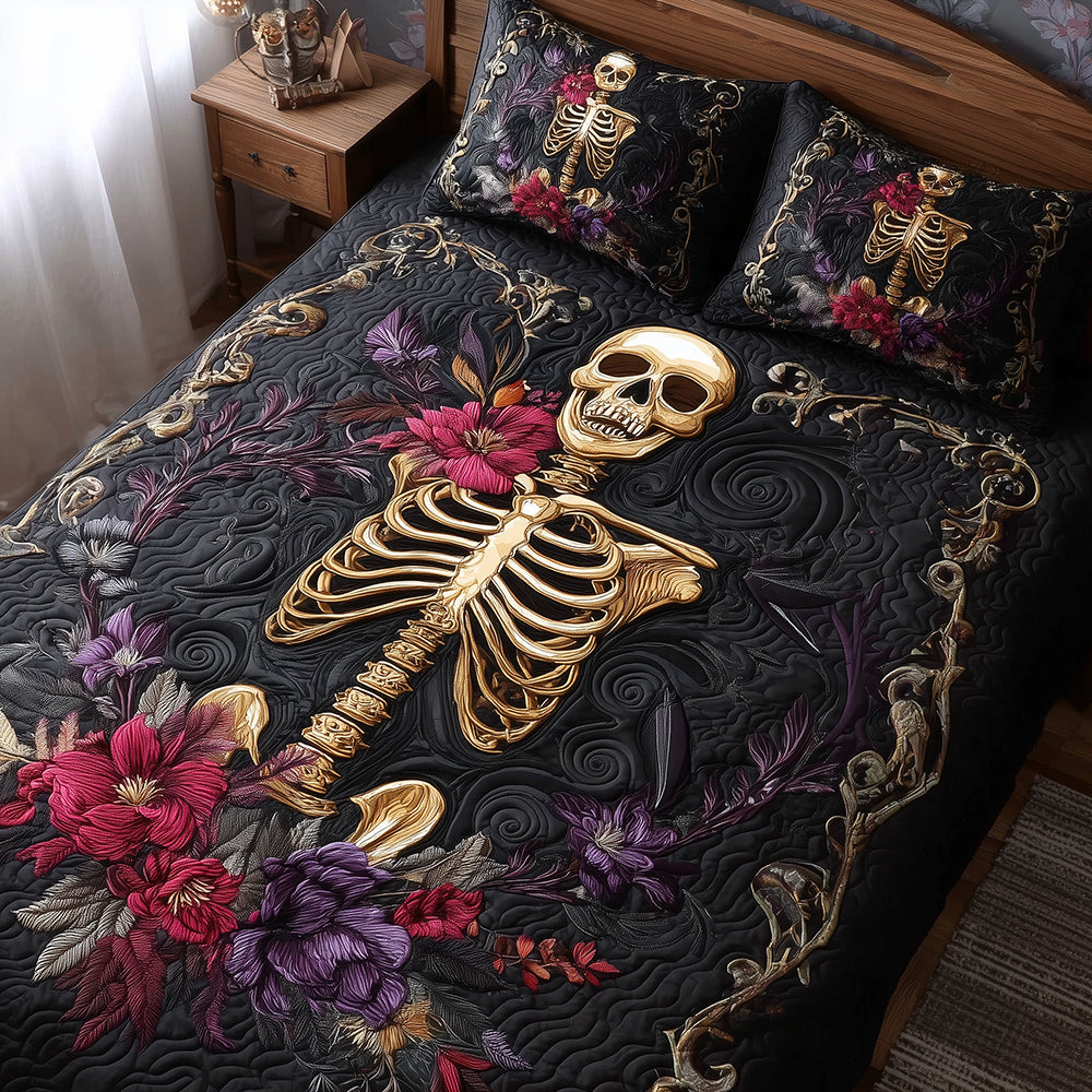 Skeleton Harmony Quilted Bedding Set NCU0TH3201