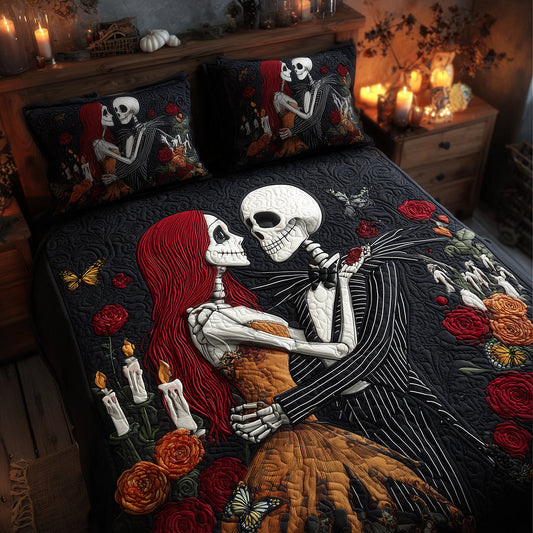 Skeleton Romance Quilted Bedding Set NCU0TH3225