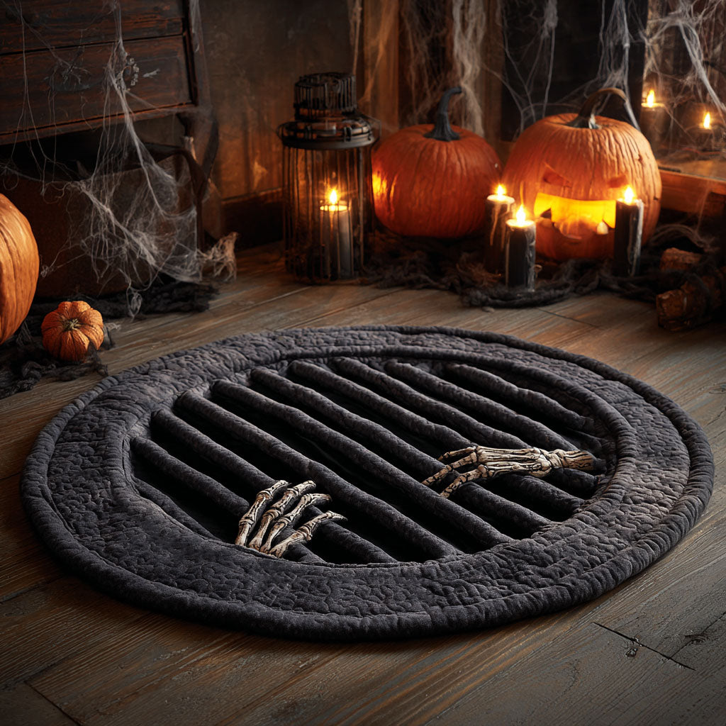Skeleton Trapdoor Quilted Round Mat NCU0TV313