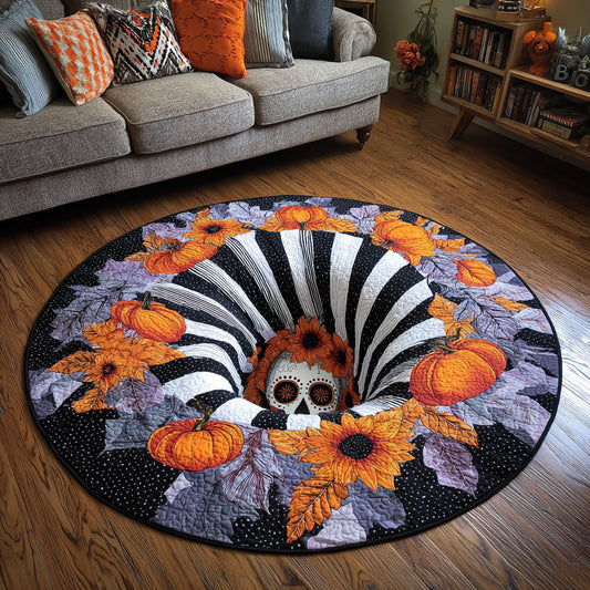 Skull Bloom Quilted Round Mat NCU0DV7390