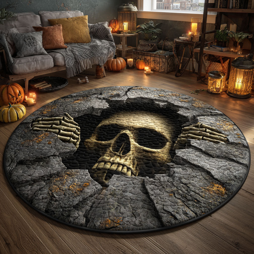 Skull Gate Quilted Round Mat NCU0TV438