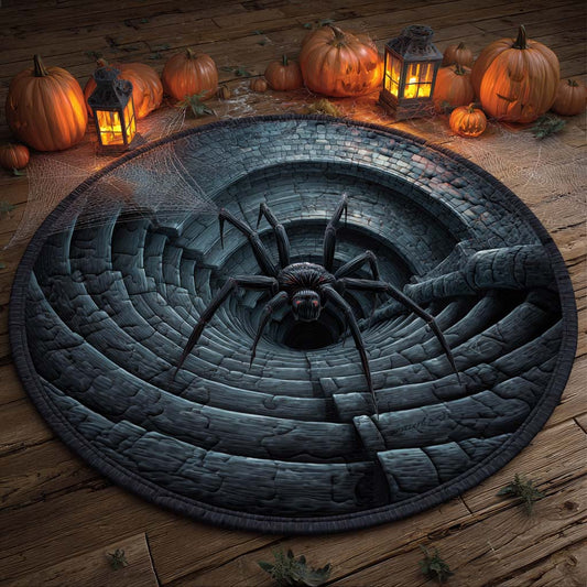 Spider Descent Quilted Round Mat NCU0XD772