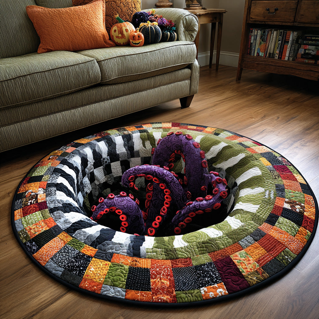 Tentacle Hollow Quilted Round Mat NCU0DV7634