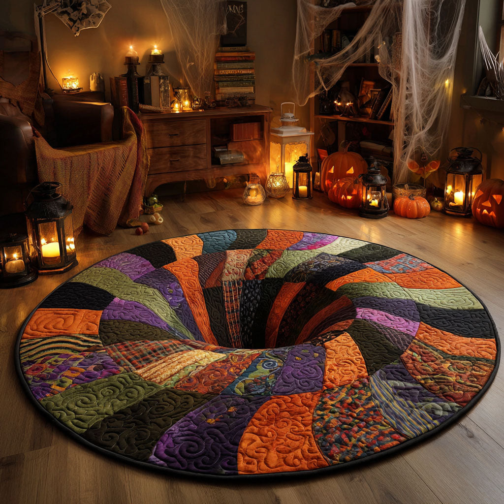 Witch Spiral Quilted Round Mat NCU0TV341
