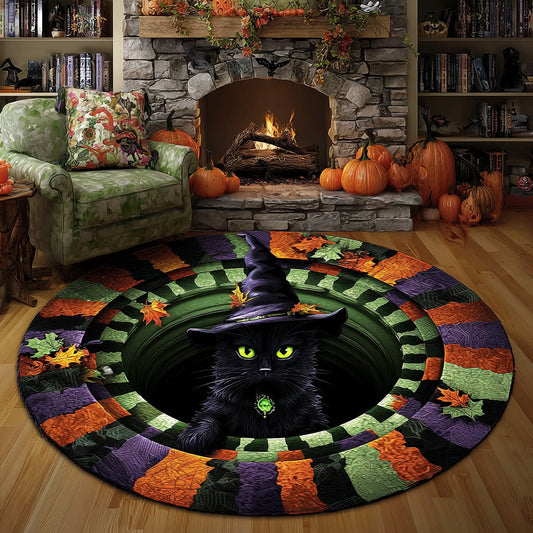 Witchy Whiskers Quilted Round Mat NCU0VL2879