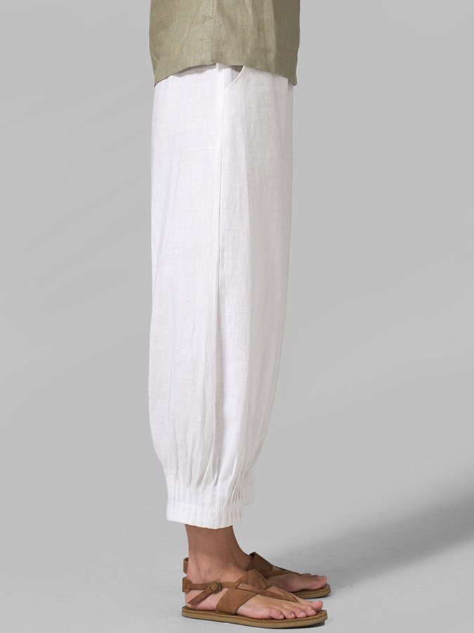 Airrys™ Women's Linen Pleated Loose Wide Leg Cropped Pants