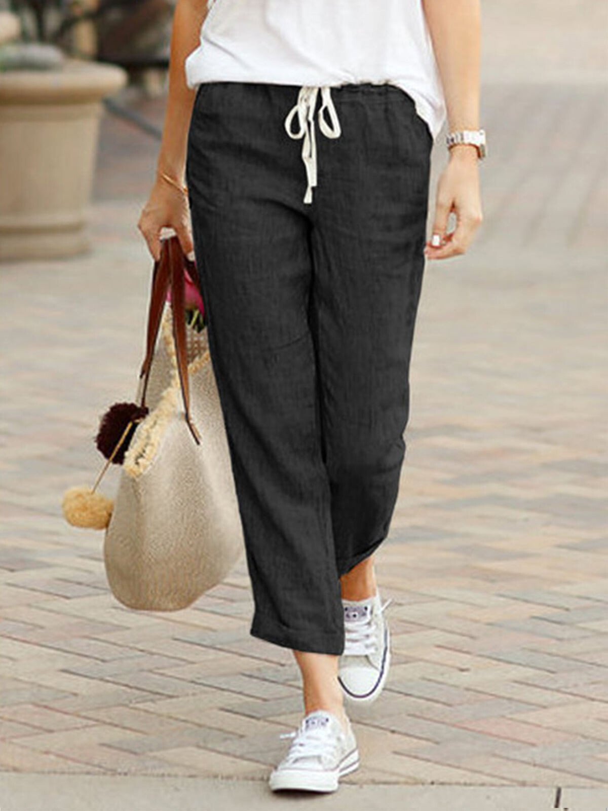 Airrys™ Women's Casual Elastic Waist Cropped Pants