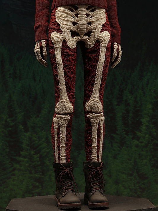 Women's Vintage Skeleton Gradient Art Cozy Leggings