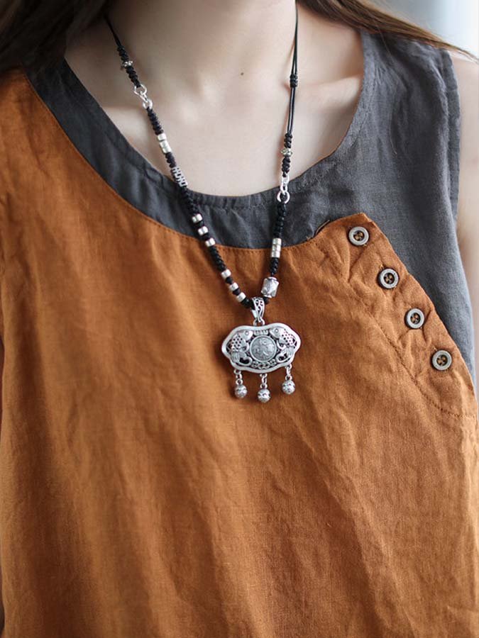 Airrys™ Women's Cotton Linen Colorblock Button Loose Sleeveless Top