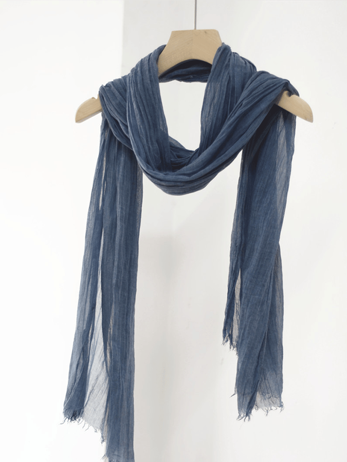 Airrys™ Women's small size pleated cotton and linen silk scarf